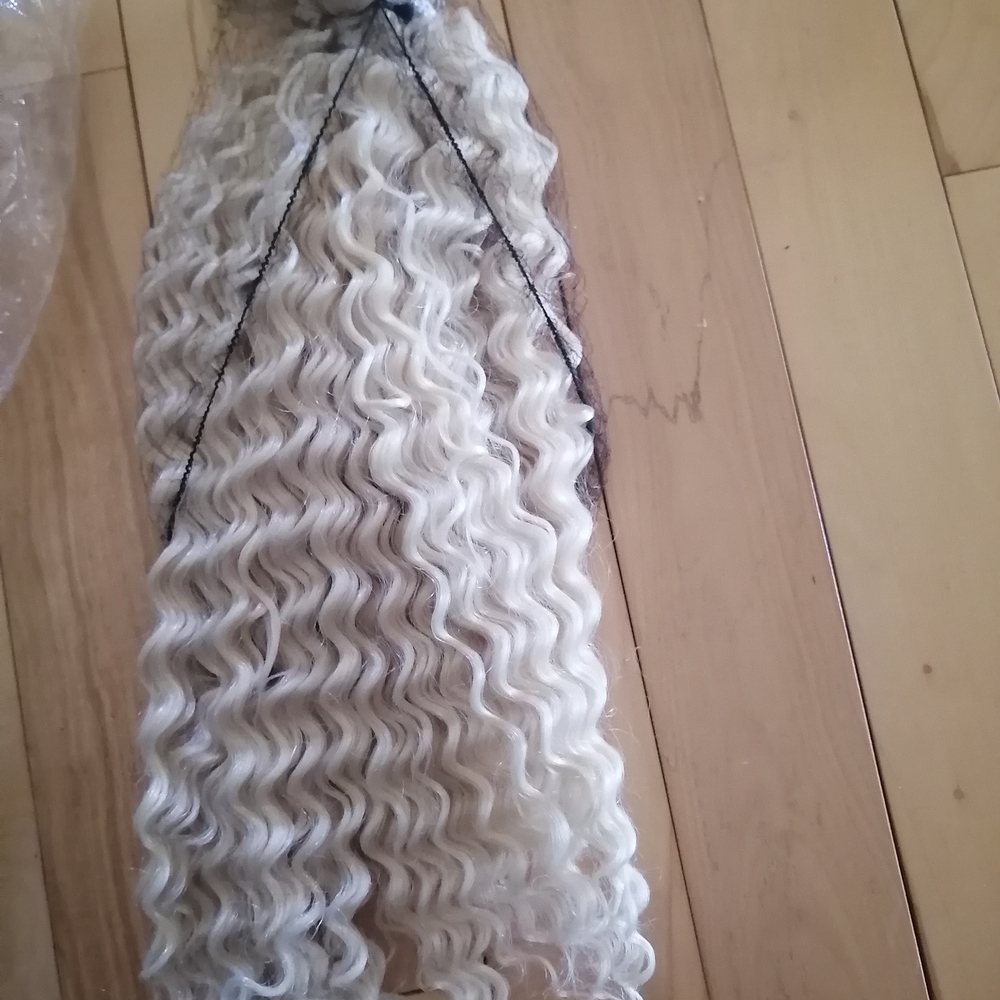 🔮BUNDLE X6 PACKS Blonde Curly Hair Extension WEFT